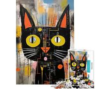 Jigsaw Puzzles for Teenagers 1000 Piece Mad Techno Cat for Birthday, Chrismas Difficult Hard Educational Game for And from 14 Years And over (50x75cm)