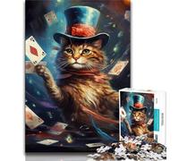 Jigsaw Puzzles for Teenagers 1000 Piece Magic Animal Cat,learning Educational Toys Fun at Home Activities,Birthday Present,Travel Gifts (38x26cm)