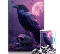 Jigsaw Puzzles for Teenagers 1000 Piece Magic Crow,Family Entertainment Toys with Matching Poster And Trivia Sheet (38x26cm)