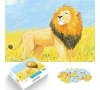 Jigsaw Puzzles for teenagers 1000 Piece Majestic Lion in Savanna Familienaktivität Verbessern Sie das Gedächtnis52x38cm