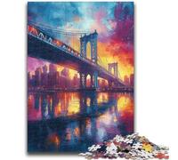 Jigsaw Puzzles for Teenagers 1000 Piece Manhattan Bridge for And from 14 Years And over Play Toys Because It Is Ideal As A Gift for The Whole Family 50x75cm