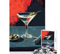 Jigsaw Puzzles for Teenagers 1000 Piece Martini And Revolver Toy Wall Decor Art Work Gift Educational Games Suitable for Desktop Decoration Size 50x75cm