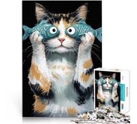 Jigsaw Puzzles for teenagers 1000 Piece Meme Cat Interessante Stressreduzierung Lernspiel für Geburtstag, Weihnachten75x50cm