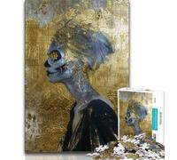 Jigsaw Puzzles for Teenagers 1000 Piece Mexican Style Golden Skull,Help The Brain Exercise Addictive Toys to Cultivate Patience Artists Collection,Fine Art (75x50cm)