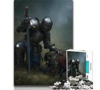 Jigsaw Puzzles for Teenagers 1000 Piece Mighty Medieval Knight,Help The Brain Exercise Addictive Toys to Cultivate Patience Artists Collection,Fine Art (38x26cm)