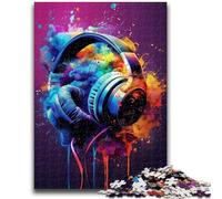 Jigsaw Puzzles for Teenagers 1000 Piece Modern Colorful Splash Headphones Adult Puzzles,Educational Games Home Decoration Birthday Present, Gifts, Wall Art (50x75cm)