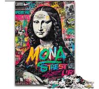 Jigsaw Puzzles for Teenagers 1000 Piece Mona Lisa Graffiti, Toy Intellectual Game Enhance Love between Couples for Ages 14+ (Size 26x38cm)