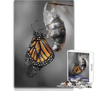 Jigsaw Puzzles for Teenagers 1000 Piece Monarch Butterfly Emerging from Chrysalis Unique Challenge Game Presents for Women Art Work Gift Size 38x52cm