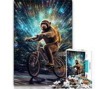 Jigsaw Puzzles for Teenagers 1000 Piece Monkey Bike Teenager Jigsaw,Fun Games Wall Decoration Unique Birthday And Xmas Gifts (size 75x50cm)