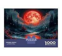 Jigsaw Puzzles for Teenagers 1000 Piece Moonlit River Reflections Puzzle for Adults Hands-on Game Wall Decoration Christmas Birthday Gifts 38x26cm/1000pcs