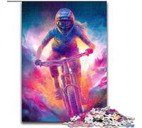 Jigsaw Puzzles for Teenagers 1000 Piece Mountain Biking, Challenging Game And Family Play with Fully Interlocking Randomly Shaped Pieces (Size 50x75cm)