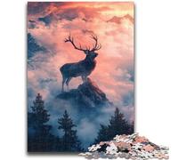 Jigsaw Puzzles for Teenagers 1000 Piece Mountaintop Deer Teenager Puzzles,Educational Games Home Decoration Suitable for Desktop Decoration (75x50cm)