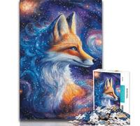 Jigsaw Puzzles for Teenagers 1000 Piece Mysterious Fox,Family Entertainment Toys with Matching Poster And Trivia Sheet (38x26cm)