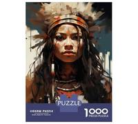Jigsaw Puzzles for Teenagers 1000 Piece Native American Indian Art Print Adult Puzzles Toy Wall Decor Presents for Women Fun at Home Activities, 70x50cm/1000pcs