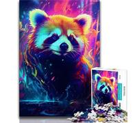 Jigsaw Puzzles for Teenagers 1000 Piece Neon Red Panda Adult Puzzles,Stress Reliever Difficult Challenge Secret Santa Gifts 75x50cm