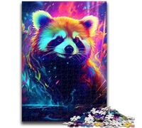 Jigsaw Puzzles for Teenagers 1000 Piece Neon Red Panda for And 14 Years And over Interesting Stress Reduction Gifts for Friends And Family 50x75cm