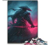 Jigsaw Puzzles for Teenagers 1000 Piece Neon Samurai Warrior War,learning Educational Toys Fun at Home Activities,Birthday Present,Travel Gifts 38x52cm
