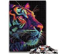 Jigsaw Puzzles for Teenagers 1000 Piece Neon Tiger Adult Puzzles,Educational Games Home Decoration Birthday Present, Gifts, Wall Art (38x26cm)