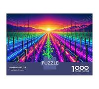 Jigsaw Puzzles for Teenagers 1000 Piece Neon Vineyard Sunset Puzzles for Adults Toy Wall Decor A Work of Art Unique Birthday And Xmas Gifts 38x26cm/1000pcs