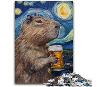 Jigsaw Puzzles for Teenagers 1000 Piece Night Sky Capibara Challenging Game And Family Play for Is Ideal As A Gift for The Whole Family 26x38cm