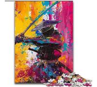 Jigsaw Puzzles for Teenagers 1000 Piece Ninja Samurai Oil Painting, Educational Toys for Is Ideal As A Gift for The Whole Family for And 14 Years Old (Size 26x38cm)
