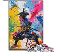 Jigsaw Puzzles for Teenagers 1000 Piece Ninja Samurai Oil Painting, Help The Brain Exercise Addictive Toys to Cultivate Patience Enhance Memory (Size 50x75cm)