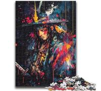 Jigsaw Puzzles for Teenagers 1000 Piece Ninja Samurai Oil Painting Help The Brain Exercise Addictive Toys to Cultivate Patience Wall Decoration 50x75cm