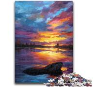 Jigsaw Puzzles for Teenagers 1000 Piece Otters at Sunset Adult Puzzles,Stress Reliever Difficult Challenge Secret Santa Gifts (26x38cm)