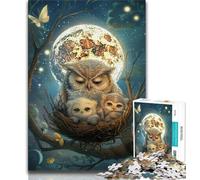 Jigsaw Puzzles for Teenagers 1000 Piece Owl Under The Moon Teenager Puzzles,learning Educational Is Ideal As A Gift for The Whole Family (size 38x26cm)