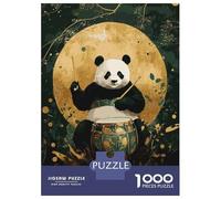 Jigsaw Puzzles for Teenagers 1000 Piece Panda Drummer Teenager Puzzles Brain Teaser Game Pattern Assembly Unique Birthday And Xmas Gifts 38x26cm/1000pcs