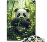 Jigsaw Puzzles for Teenagers 1000 Piece Panda Eating Bamboo Educational Stress Relief Toy Parent-child Interaction for And Age 14 26x38cm