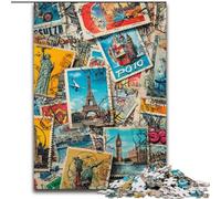 Jigsaw Puzzles for Teenagers 1000 Piece Paris Collage, for And from 14 Years And over Educational Learning Toys Family Games Birthday Present (Size 26x38cm)