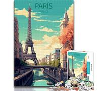 Jigsaw Puzzles for Teenagers 1000 Piece Paris France,Educational Stress Relief Toy for Is Ideal As A Gift for The Whole Family (38x26cm)