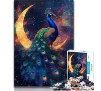 Jigsaw Puzzles for Teenagers 1000 Piece Peacock Under The Moon,Challenging Game And Family Play Birthday Present,Gifts,Wall Art 38x26cm