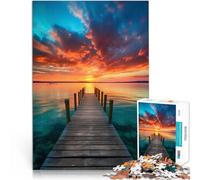 Jigsaw Puzzles for teenagers 1000 Piece Pier sunset at the sea Lustige Spiele Geeignet für die Schreibtischdekoration75x50cm