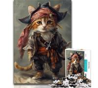 Jigsaw Puzzles for Teenagers 1000 Piece Pirate Cat,Educational Stress Relief Toy for Is Ideal As A Gift for The Whole Family (75x50cm)