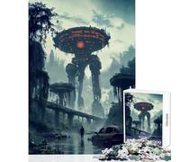 Jigsaw Puzzles for Teenagers 1000 Piece Post-Apocalyptic Giant Robot DIY Toys Gift Birthday Educational Games Suitable for Desktop Decoration Size 38x52cm