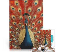 Jigsaw Puzzles for teenagers 1000 Piece Proud Peacock Game Toys 50x75cm with Matching Poster and Trivia Sheet for Age 14