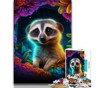Jigsaw Puzzles for Teenagers 1000 Piece Psychedelic Animal Lemur Teenager Puzzles,Stress Reliever Staycation Kill Time Home Decoration Toys (size 38x26cm)