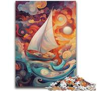 Jigsaw Puzzles for Teenagers 1000 Piece Psychedelic Boat Help The Brain Exercise Addictive Toys to Cultivate Patience Great Gift 50x75cm