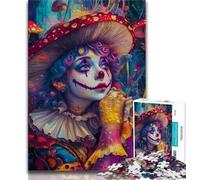 Jigsaw Puzzles for Teenagers 1000 Piece Psychedelic Clown Girl Teenager Puzzles,Stress Reliever Staycation Kill Time Home Decoration Toys (size 38x26cm)