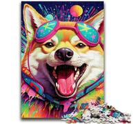 Jigsaw Puzzles for Teenagers 1000 Piece Psychedelic Corgi Teenager Puzzles,Educational Games DIY Toys Great Gifts And Toys (50x75cm)