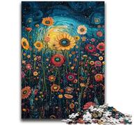 Jigsaw Puzzles for Teenagers 1000 Piece Psychedelic Flower Oil Painting Help The Brain Exercise Addictive Toys to Cultivate Patience Great Gift 26x38cm