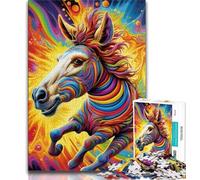 Jigsaw Puzzles for Teenagers 1000 Piece Psychedelic Zebra 1000 Pieces for Adults,Challenging Difficult Deal As Gifts for The Whole Family (size 75x50cm)