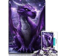 Jigsaw Puzzles for Teenagers 1000 Piece Purple Flying Dragon Teenager Puzzles,Educational Games DIY Toys Great Gifts And Toys 26x38cm