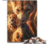 Jigsaw Puzzles for Teenagers 1000 Piece Puzzle African Lion Family Brain Intelligence Challenge Addictive Toys Funny Gift for Ages 14+ 26x38cm
