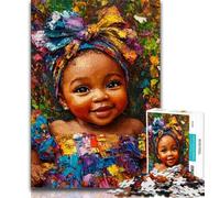Jigsaw Puzzles for Teenagers 1000 Piece Puzzle African Little Girl,Challenging Game And Family Play Parent-child Interaction 38x26cm