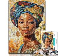 Jigsaw Puzzles for Teenagers 1000 Piece Puzzle African Woman,for Educational Game Challenge Toy Deal As Gifts for The Whole Family 38x26cm