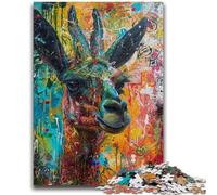 Jigsaw Puzzles for Teenagers 1000 Piece Puzzle Alpaca Graffiti Brain Intelligence Challenge Addictive Toys Birthday Present, Gifts, Wall Art 50x75cm