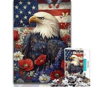 Jigsaw Puzzles for Teenagers 1000 Piece Puzzle American Flag Eagle,Educational Games Home Decoration for Is Ideal As A Gift for The Whole Family (75x50cm)